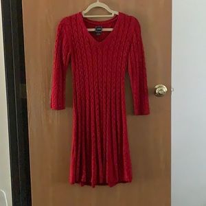 3/4 Sleeve Red Dress